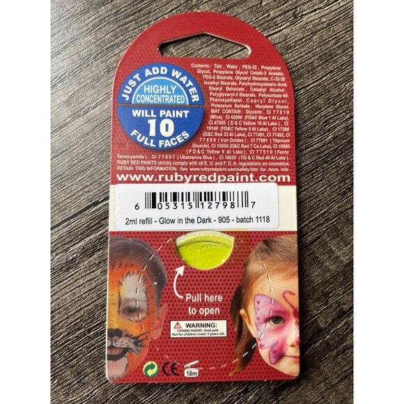 Face & Body Paint refill lot Ruby Red 6 ml Vegan USA made Paraben free - Picture 5 of 6